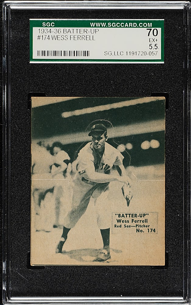 1934-1936 R318 Batter-Up #174 Wess Ferrell SGC EX+ 70