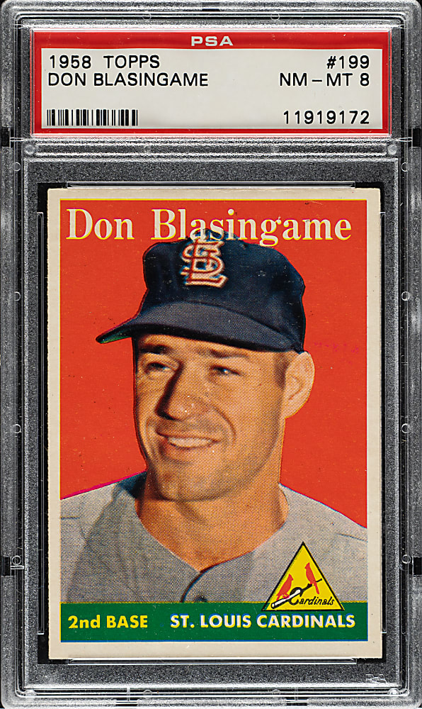 1958 Topps #199 Don Blasingame PSA NM-MT 8