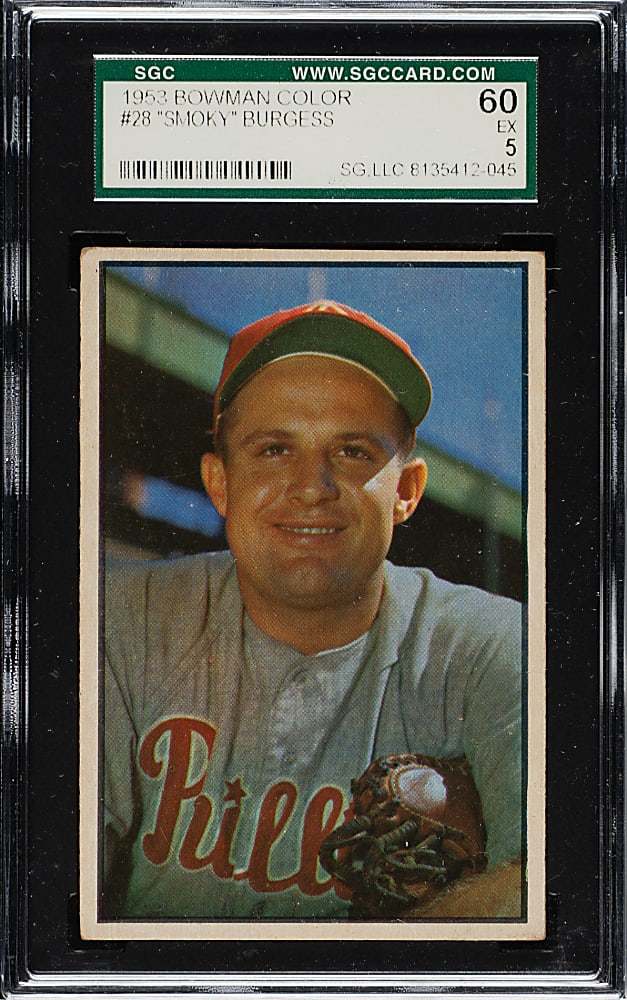 1953 Bowman Color #28 Smoky Burgess SGC EX 60