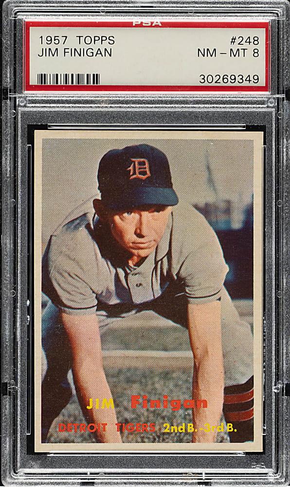1957 Topps #248 Jim Finigan PSA NM-MT 8