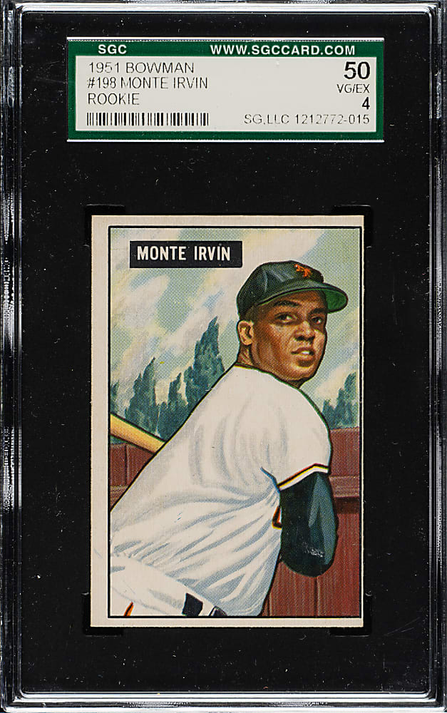 1951 Bowman #198 Monte Irvin Rookie SGC VG/EX 50
