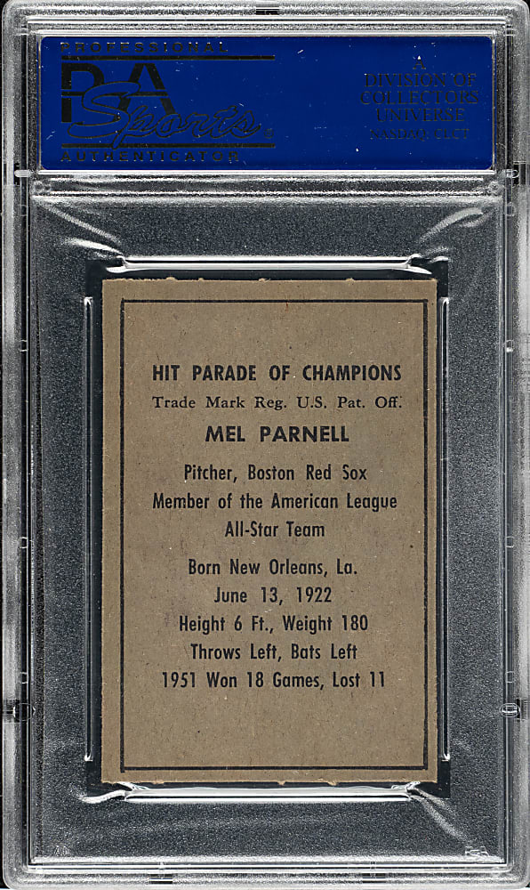 1952 Berk Ross Mel Parnell PSA NM 7