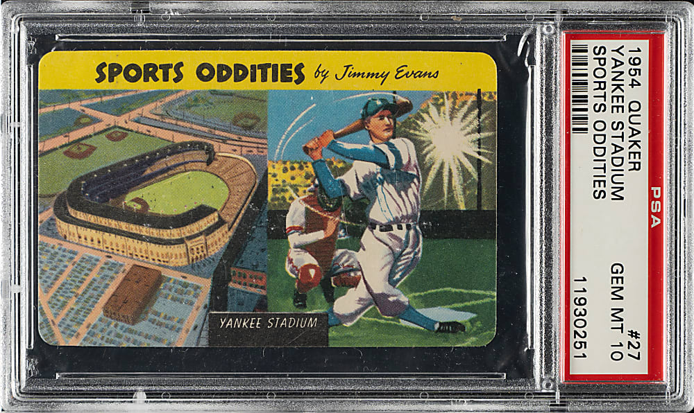 1954 Quaker Oats "Sports Oddities" #27 Yankee Stadium PSA GEM MINT 10