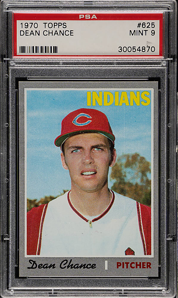 1970 Topps #625 Dean Chance PSA MINT 9
