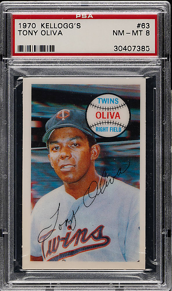 1970 Kellogg's #63 Tony Oliva PSA NM-MT 8