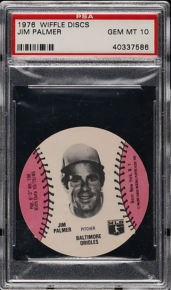 1976 Wiffle Insert Discs Jim Palmer PSA GEM MINT 10
