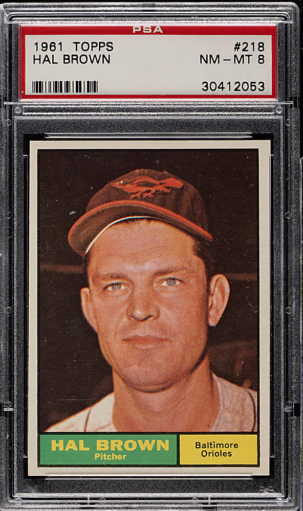 1961 Topps #218 Hal Brown PSA NM-MT 8