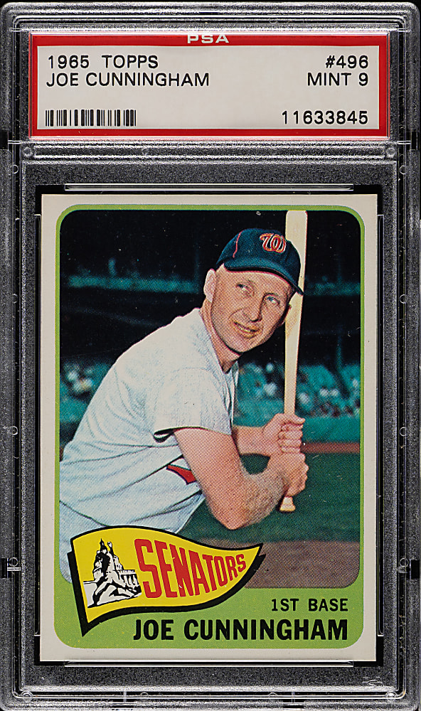 1965 Topps #496 Joe Cunningham PSA MINT 9