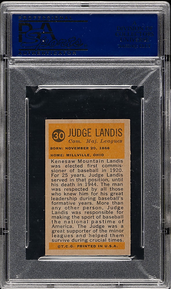 1963 Bazooka All-Time Greats #30 Judge Landis PSA NM-MT 8
