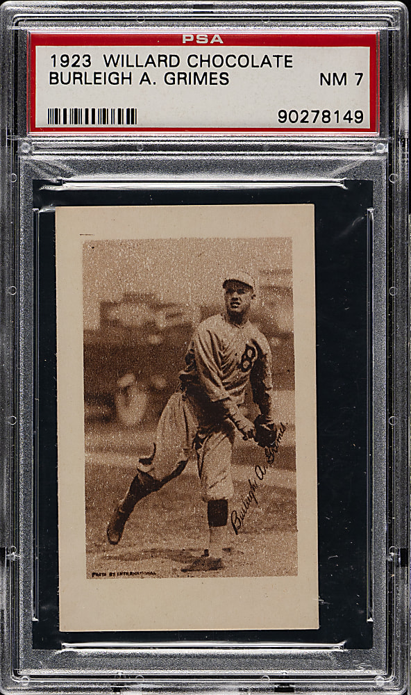 1923 V100 Willard's Chocolate Burleigh Grimes PSA NM 7