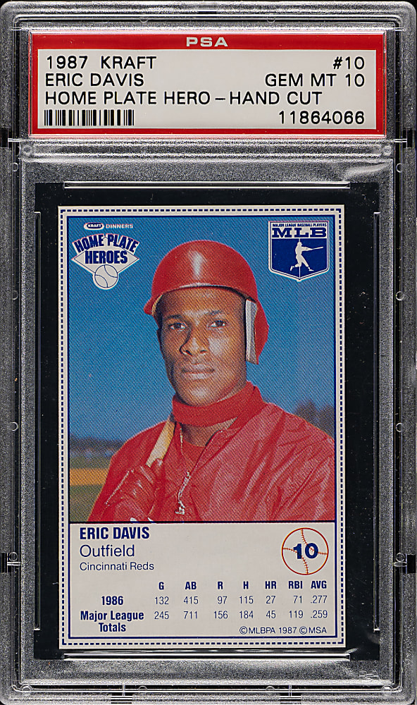 1987 Kraft Home Plate Heroes #10 Eric Davis PSA GEM MINT 10