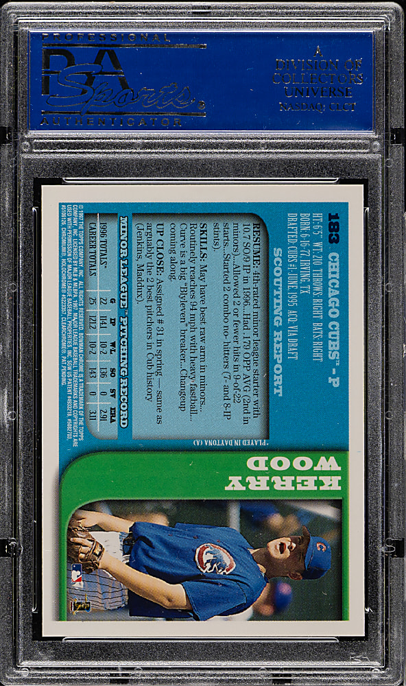 1997 Bowman Chrome #183 Kerry Wood PSA GEM MINT 10