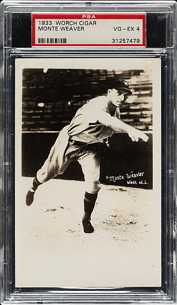 1933 Worch Cigar Monte Weaver PSA VG-EX 4