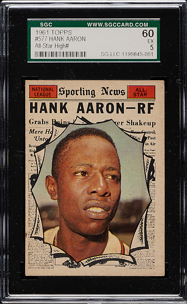 1961 Topps #577 Hank Aaron All-Star SGC EX 60