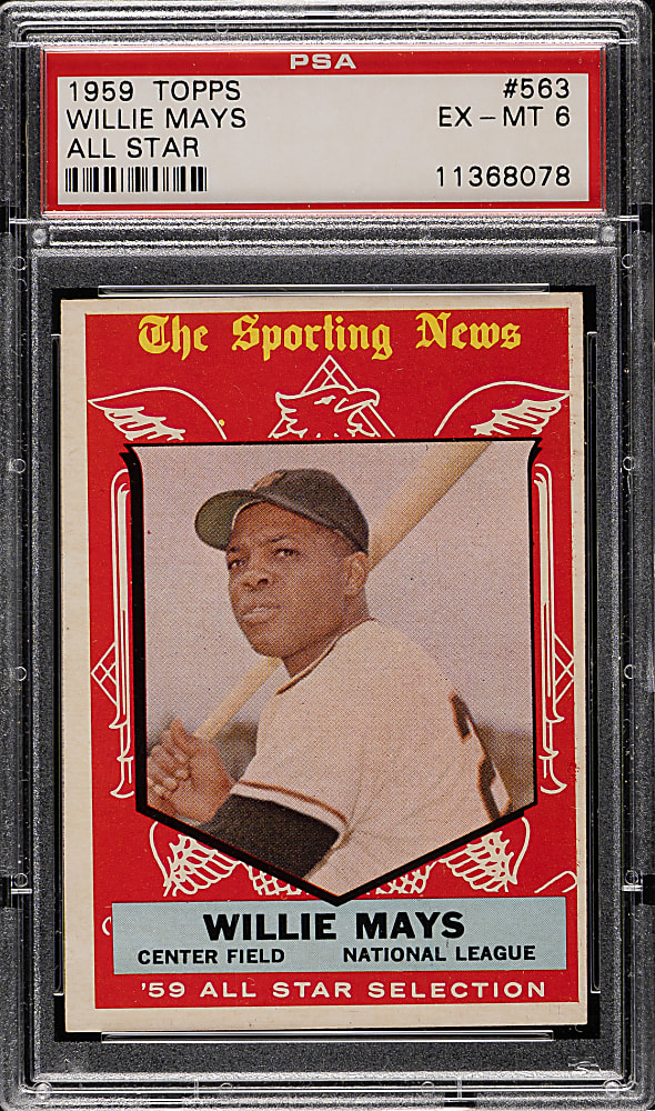 1959 Topps #563 Willie Mays All-Star PSA EX-MT 6