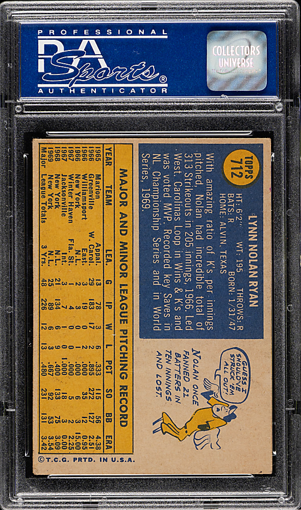 1970 Topps #712 Nolan Ryan PSA EX 5