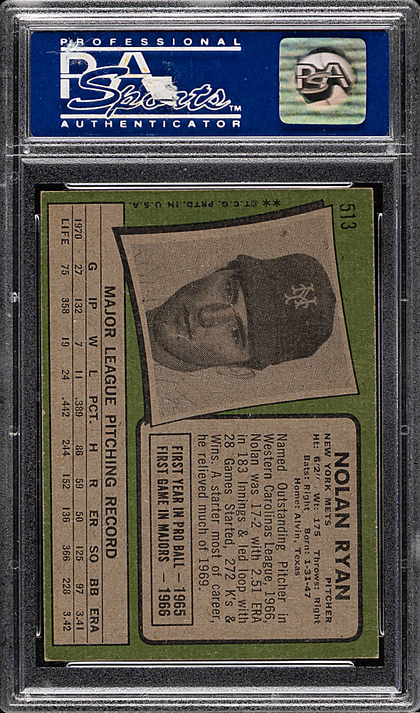 1971 Topps #513 Nolan Ryan PSA NM 7 (OC)