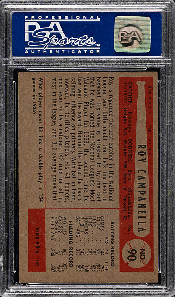 1954 Bowman #90 Roy Campanella PSA EX 5