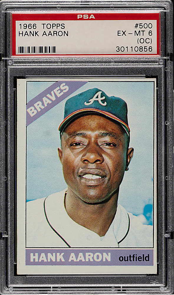 1966 Topps #500 Hank Aaron PSA EX-MT 6 (OC)