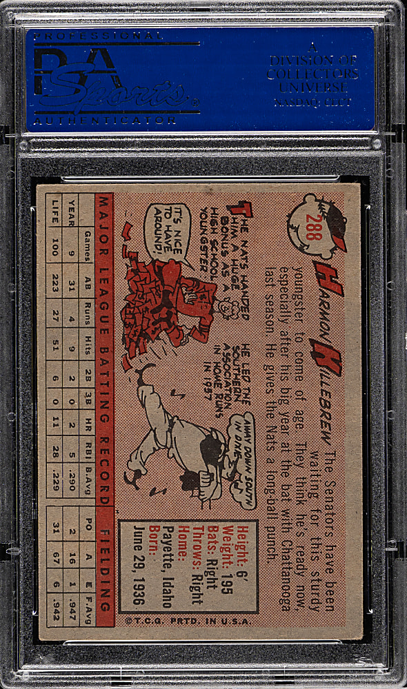 1958 Topps #288 Harmon Killebrew PSA EX 5