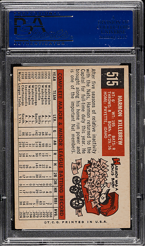 1959 Topps #515 Harmon Killebrew PSA EX 5