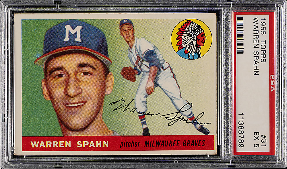 1955 Topps #31 Warren Spahn PSA EX 5