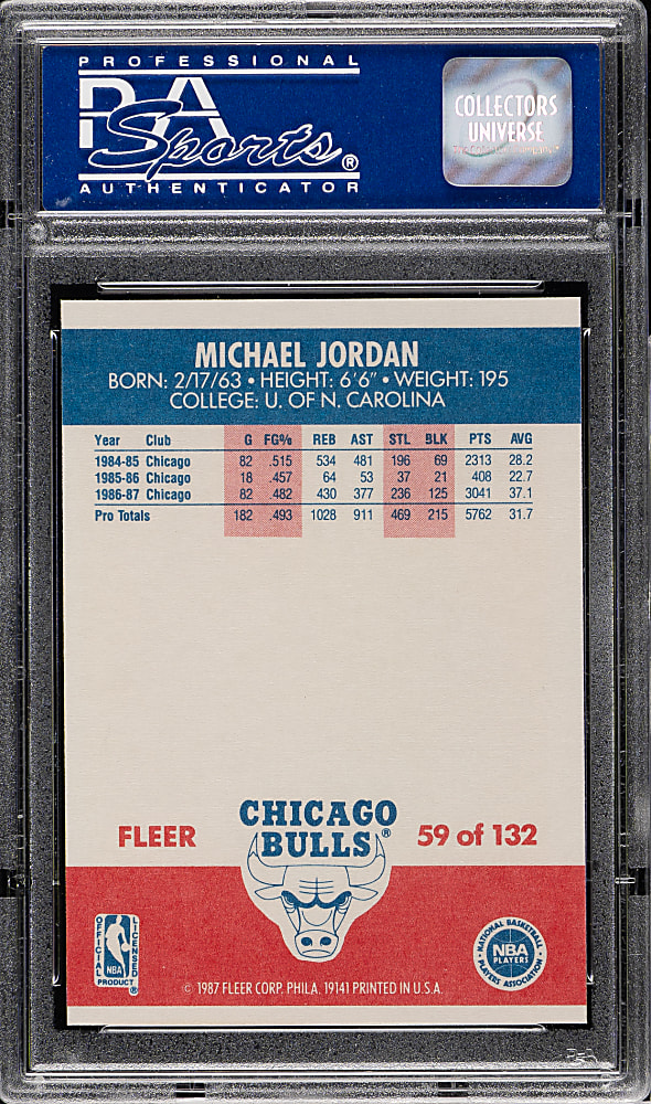 1987-1988 Fleer Basketball #59 Michael Jordan PSA NM-MT 8