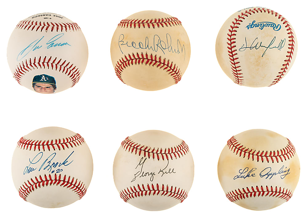 Hall of Famers and Stars Single-Signed Baseball Collection (12) Including Aaron, Bonds, Griffey Jr., and Rodriguez
