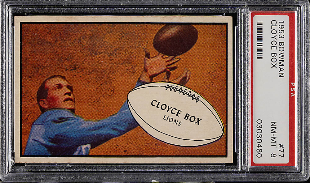 1953 Bowman Football #77 Cloyce Box PSA NM-MT 8