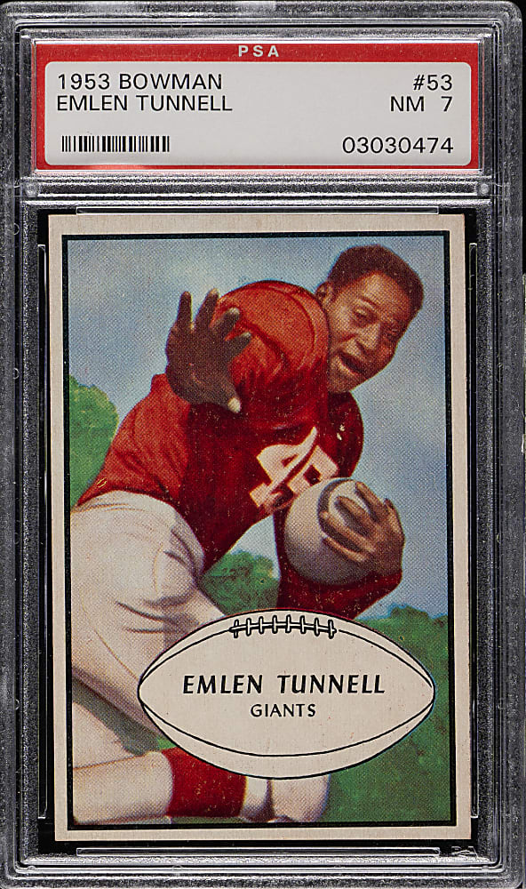 1953 Bowman Football #53 Emlen Tunnell PSA NM 7