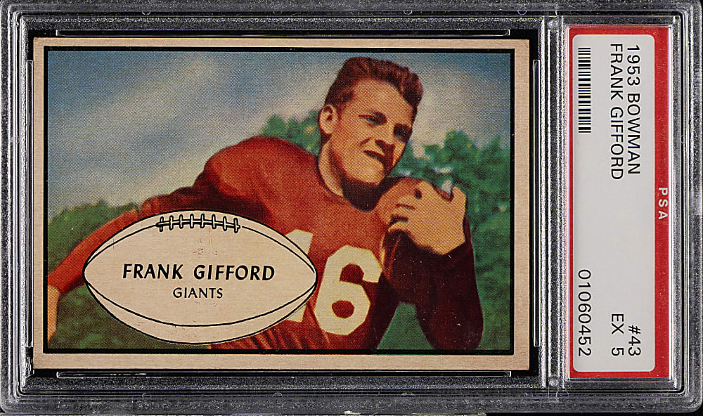 1953 Bowman Football #43 Frank Gifford Short Print PSA EX 5