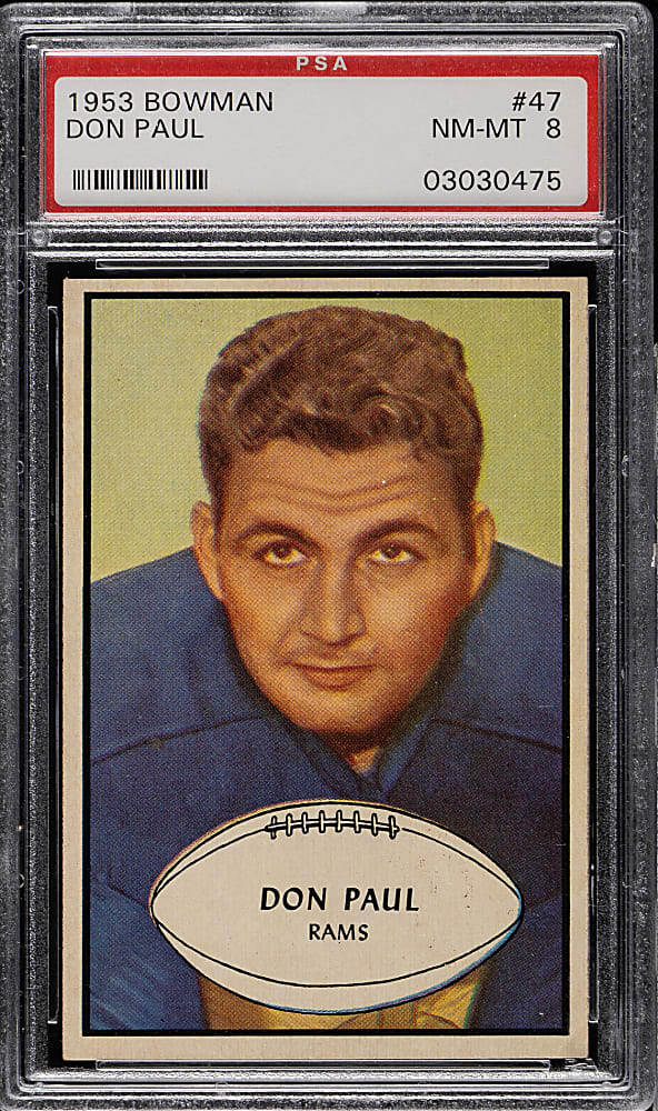 1953 Bowman Football #47 Don Paul PSA NM-MT 8