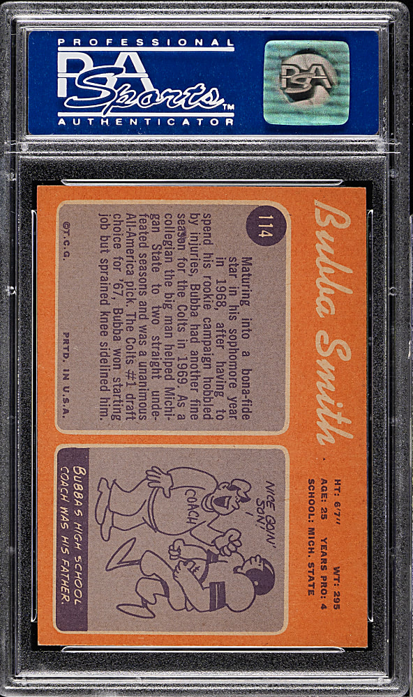 1970 Topps Football #114 Bubba Smith PSA NM-MT 8