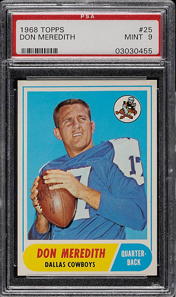 1968 Topps Football #25 Don Meredith PSA MINT 9