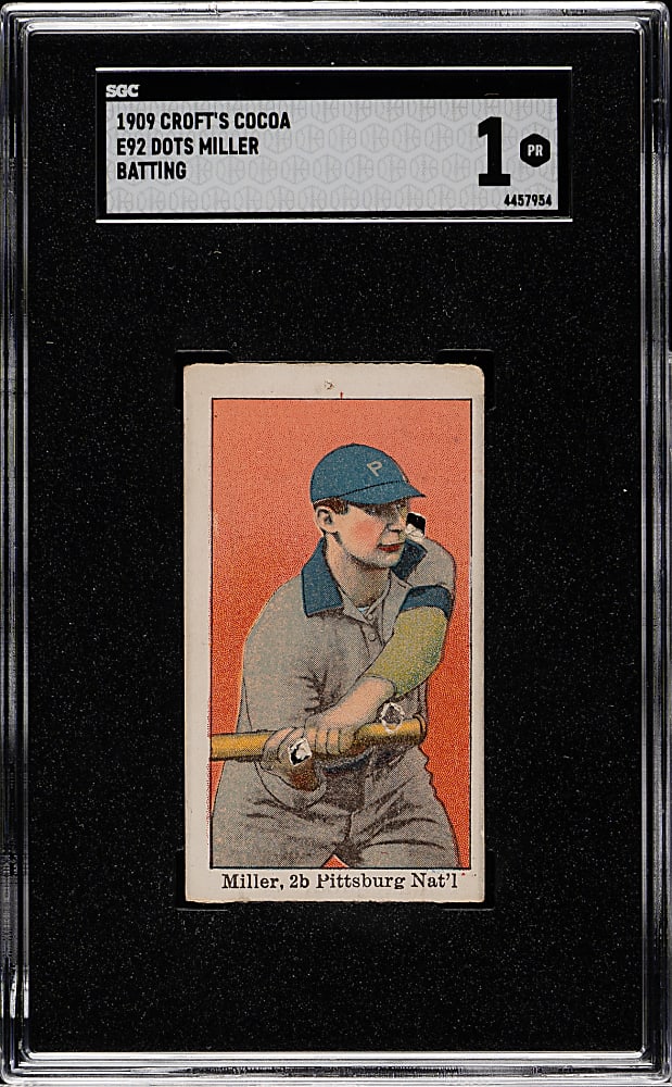 1909 E92 Croft's Cocoa Dots Miller Batting SGC POOR 1