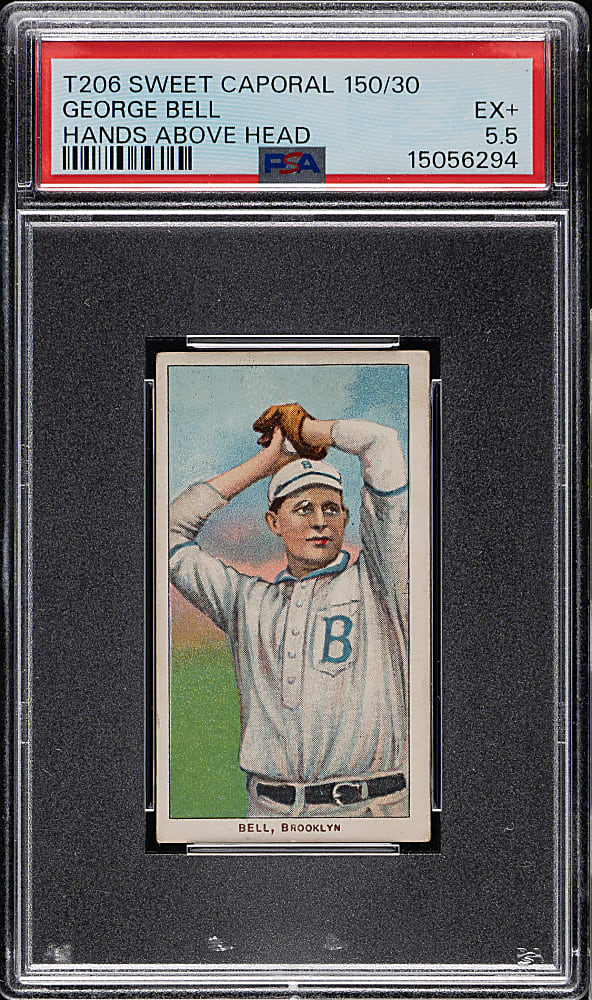 1909-1911 T206 White Border George Bell Hands Above Head PSA EX+ 5.5