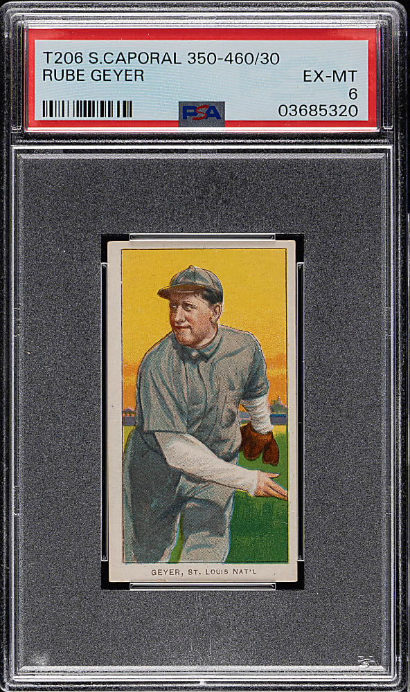 1909-1911 T206 White Border Rube Geyer PSA EX-MT 6