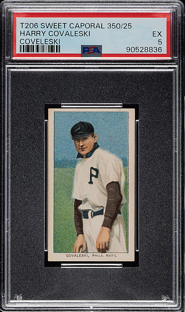 1909-1911 T206 White Border Harry Covaleski PSA EX 5