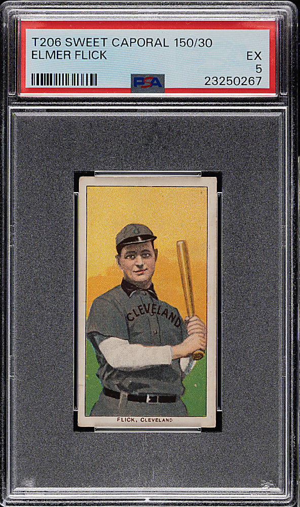 1909-1911 T206 White Border Elmer Flick PSA EX 5