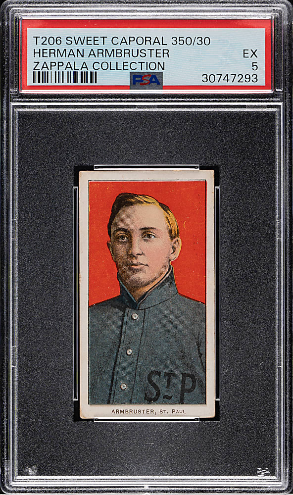 1909-1911 T206 White Border Herman Armbruster PSA EX 5 (Zappala Collection)