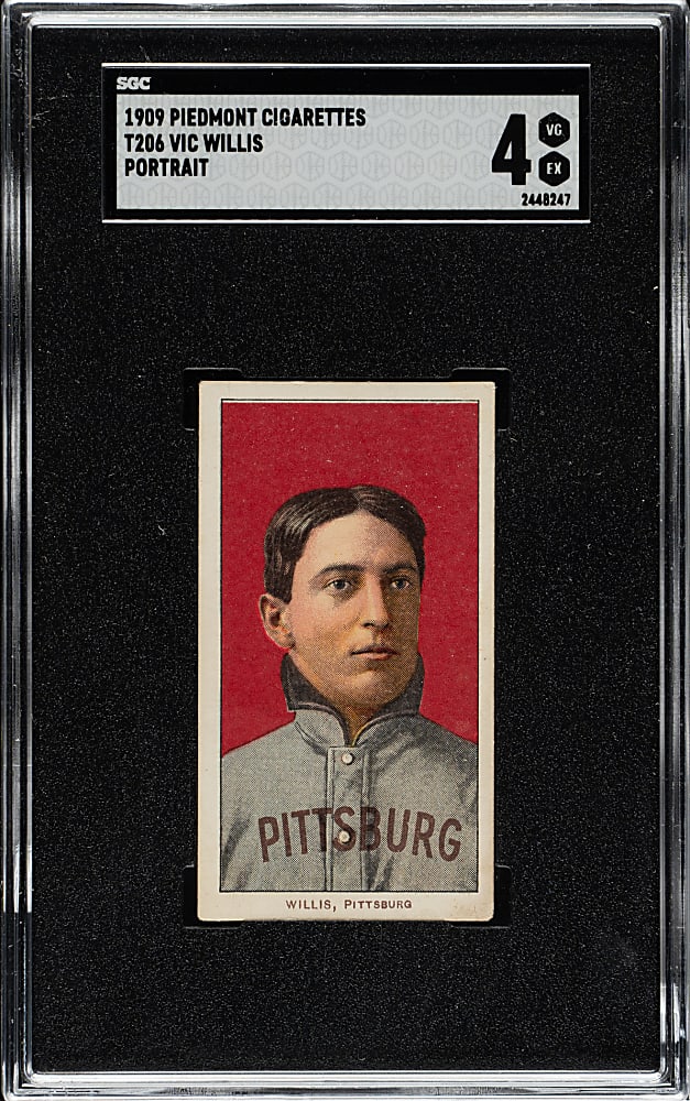 1909-1911 T206 White Border Vic Willis Portrait SGC VG/EX 4