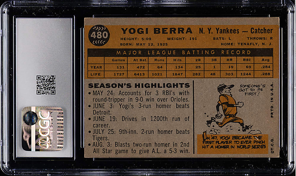 1960 Topps #480 Yogi Berra CGC EX 5
