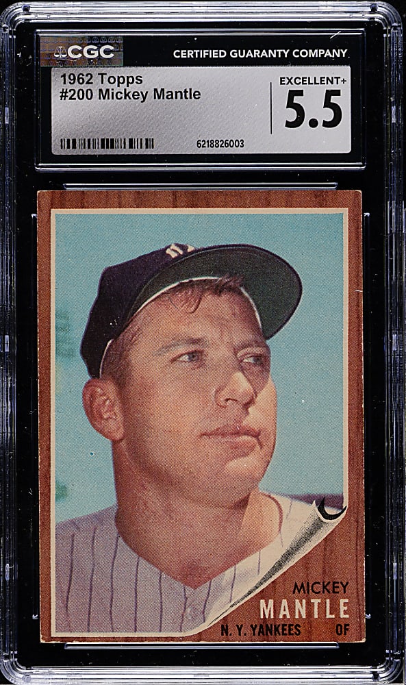 1962 Topps #200 Mickey Mantle CGC EX+ 5.5