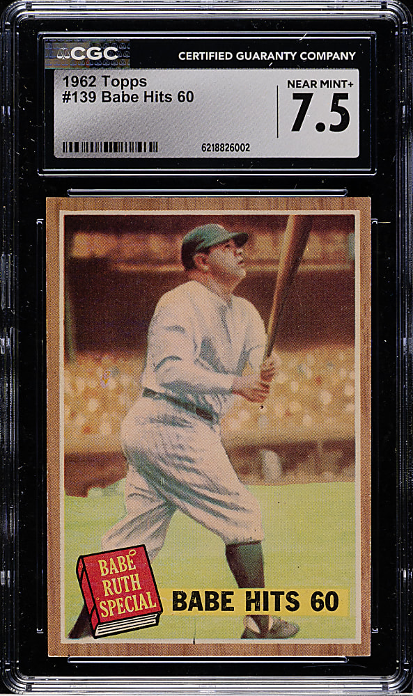 1962 Topps #139 Babe Ruth Hits 60 CGC NM+ 7.5
