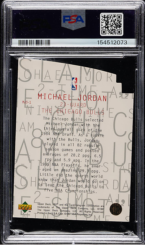 1997-1998 Upper Deck UD3 MJ3 Basketball #MJ3-1 Michael Jordan PSA MINT 9