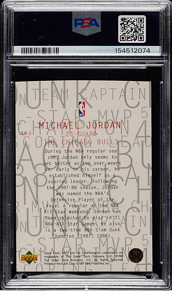 1997-1998 Upper Deck UD3 MJ3 Basketball #MJ3-2 Michael Jordan PSA MINT 9