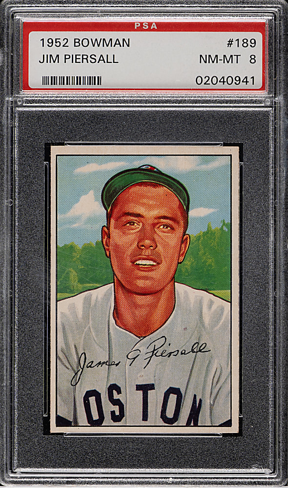 1952 Bowman #189 Jim Piersall PSA NM-MT 8