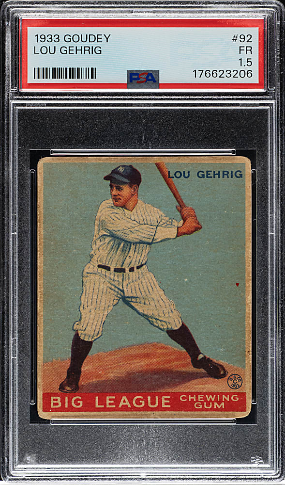 1933 R319 Goudey #92 Lou Gehrig PSA FAIR 1.5