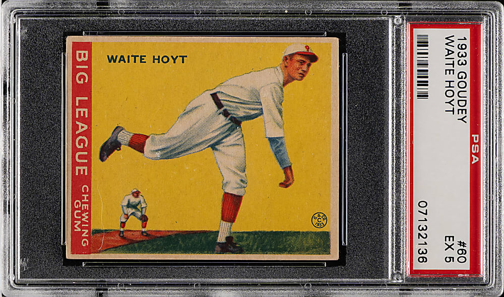 1933 R319 Goudey #60 Waite Hoyt PSA EX 5