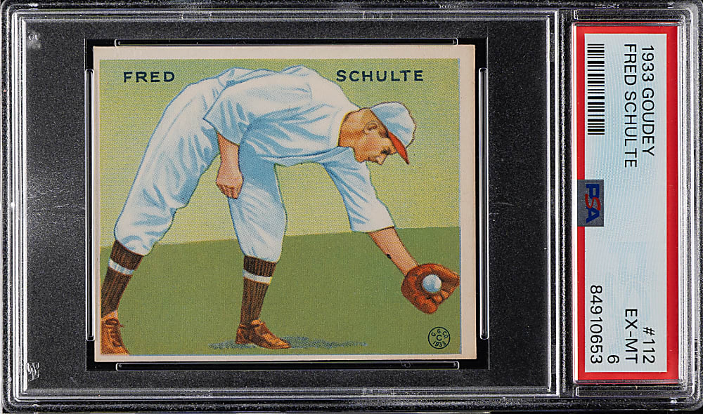 1933 R319 Goudey #112 Fred Schulte PSA EX-MT 6